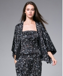 Black florals Printed Kimono